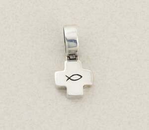 Pendant Only Sterling Silver Ithaca Cross Christian Pendant 1 1/4" x 5/8"
